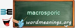 WordMeaning blackboard for macrosporic